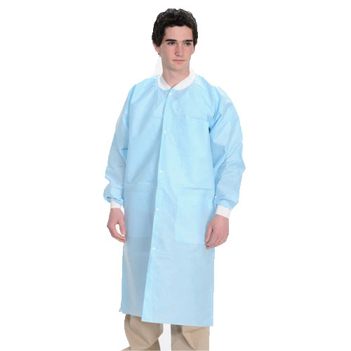 ValuMax Extra-Safe Lab Coats - Sky Blue - Medium 10/Pk