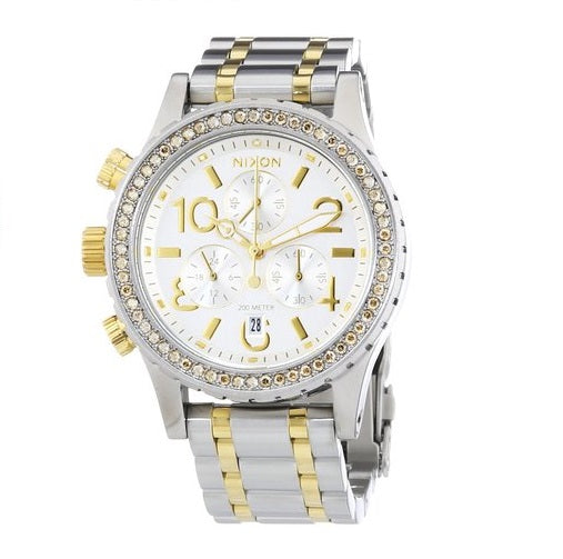 Nixon A404-1921 Ladies 38-20 Chrono Silver Gold Watch