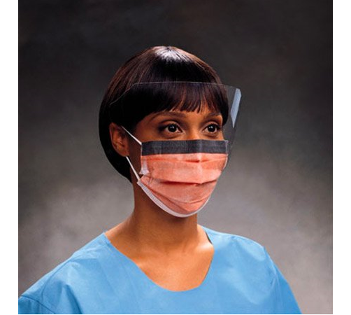 FluidShield - Orange  Procedure Mask, Ear-Loop 25bx