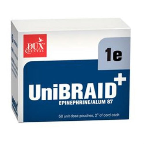 Dux Dental Description, Unibraid 1E #1 Small Pre Cut (2" Lengths) Retractio – Braided Yarn – Box 50