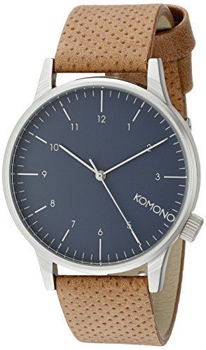 Komono Winston Blue Cognac Analog Men's Watch KOM-W2000