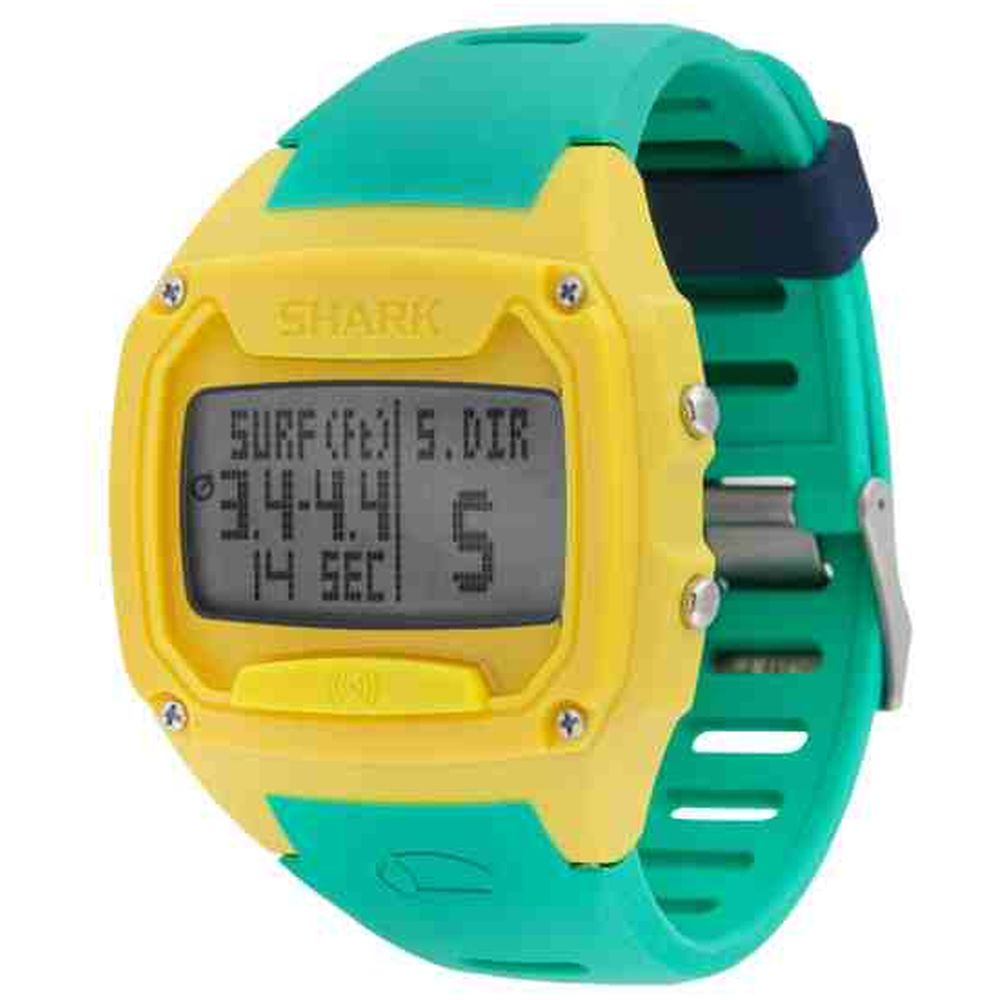 Freestyle Men's 10025778 Shark Tooth Digital Watch, Green Silicone Band, Tonneau 48mm Case