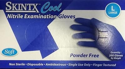 skintx cool blue 180 nitrile powder free gloves xl