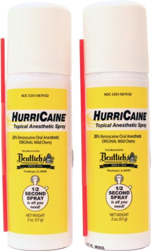 Hurricaine Topical Anesthetic Spray 2 oz Wild Cherry (Pack of 2)