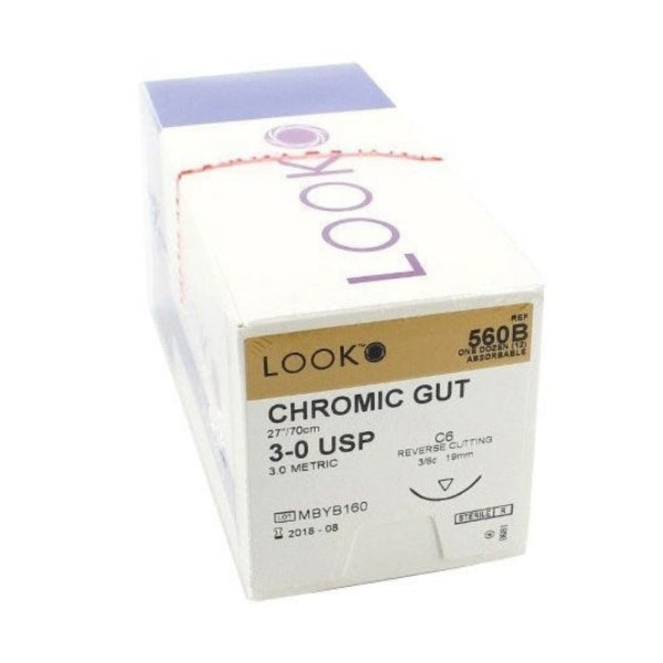 Look - Suture - 3/0, 27 - Chromic - C-6
