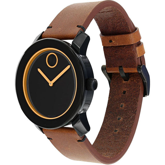 Movado Men's Swiss Bold Cognac Rustic Leather Strap Watch 42mm 3600274