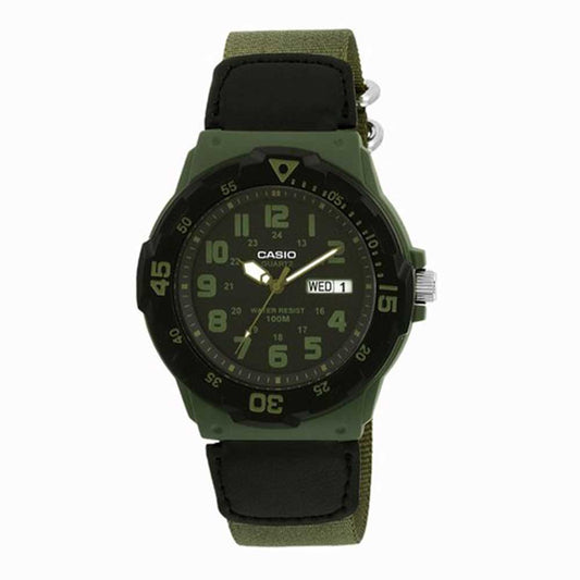 Casio Unisex MRW200HB-3BV Watch with Green Cloth Band