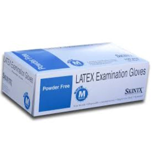 skintx fit latex exam powder free gloves med