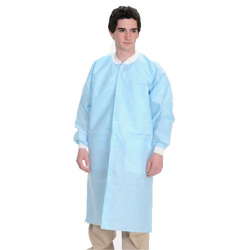 ValuMax Extra-Safe Lab Coats - Sky Blue - Medium 10/Pk