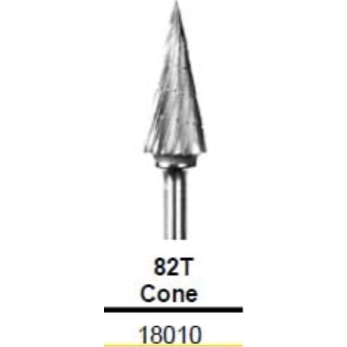 Bur,Lab,Tungsten Carbide,Dual Cut,Cone,82T, HP,