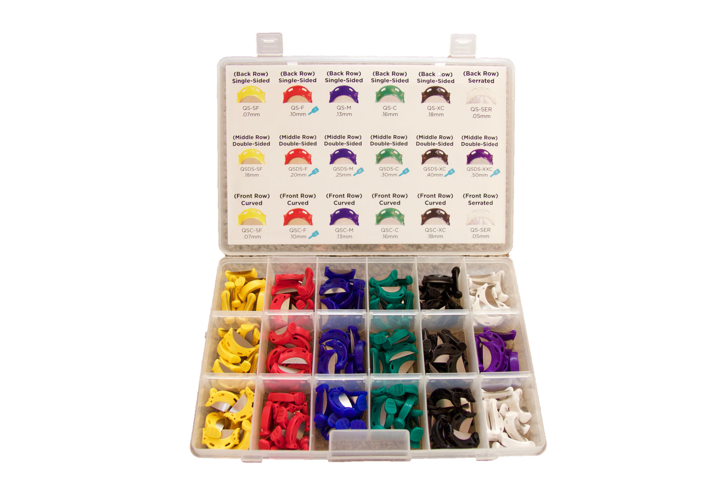 QwikStrip Ultimate IPR 180-Pack - Contains 10 of Each: Single-Sided (.07mm-.18mm), Double-Sided (.18mm-.50mm), Curved (.07mm-.18mm), and 20 Serrated Strips