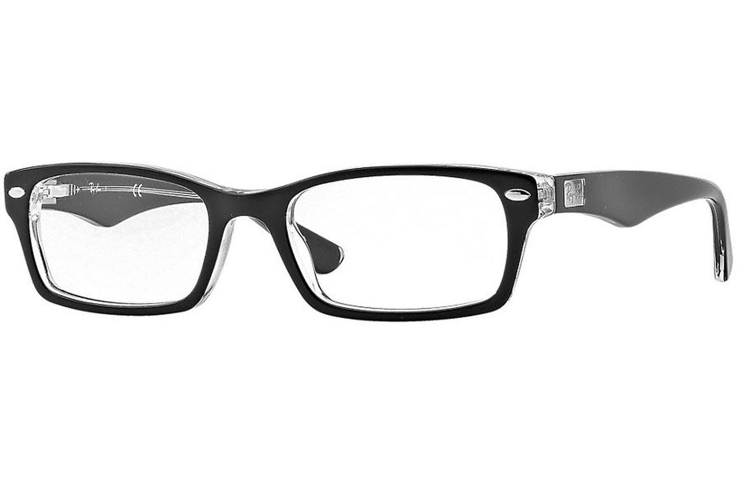 Ray-Ban RB5206 2034 Acetate Eyeglasses,  Black/Transparent Frame, Clear 52mm Lenses