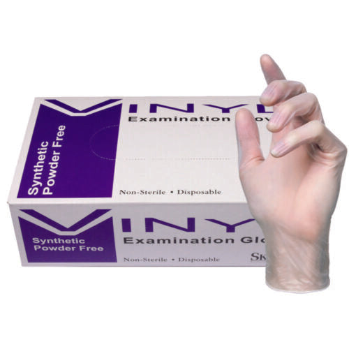 skintx vinyl exam powder free gloves xl