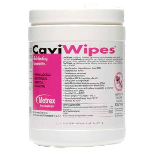 CaviWipes by Metrex Disinfecting Towelettes - Large 160/Cannister, Case of 12