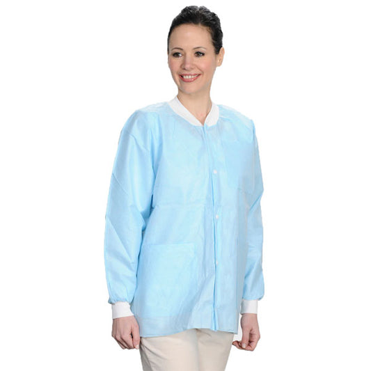 ValuMax Extra-Safe Lab Jackets - Sky Blue - Medium 10/Pk