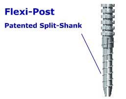 Essential Dental Systems Flexi-Post Internal Wrench fitting post sizes 00 - 3