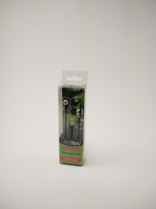 Hottips Stereo Earbuds Black/Silver