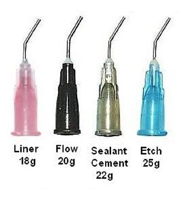 PRE BENT FLOW TIPS 100/ pk 18 gauge PINK