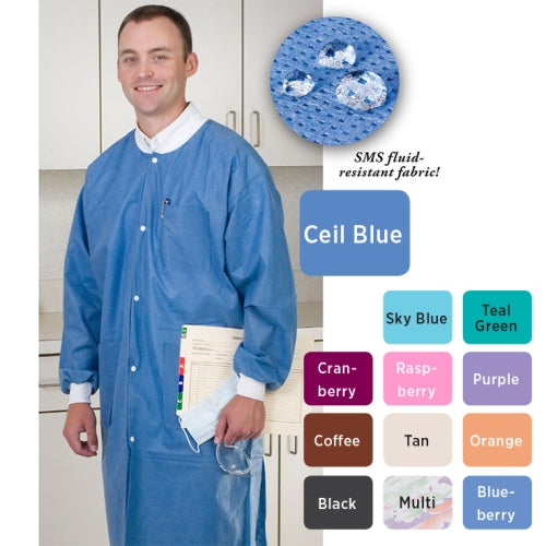 ValuMax Extra-Safe Lab Coat - Ceil Blue - XXL 10/Pk