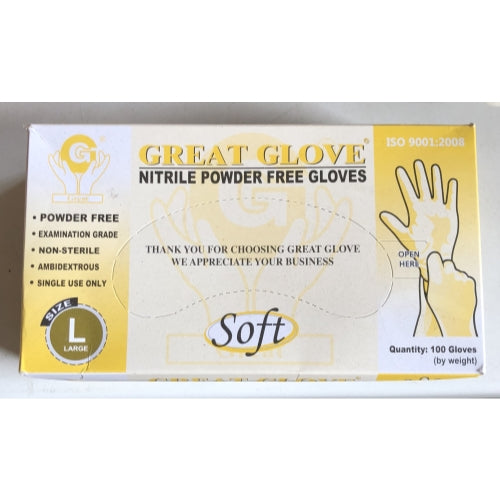 Soft Nitrile Powder-Free Gloves - Large