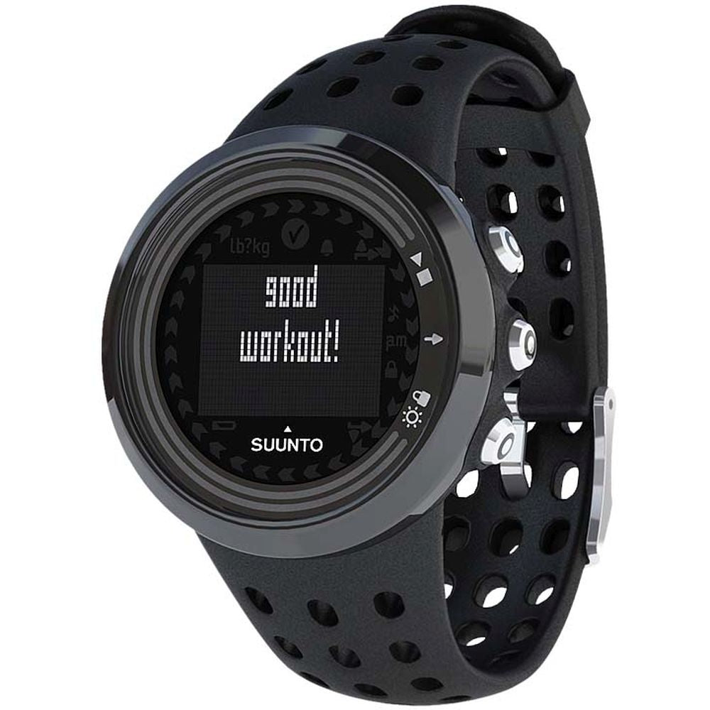 Suunto SS018260000 M5 All Black Digital Display Quartz Watch, Black Elastomer Band, Round 43.6mm Case