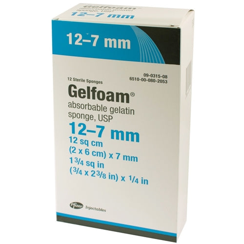 Gelfoam Sponges Sz12-7cm 1545 12/Bx