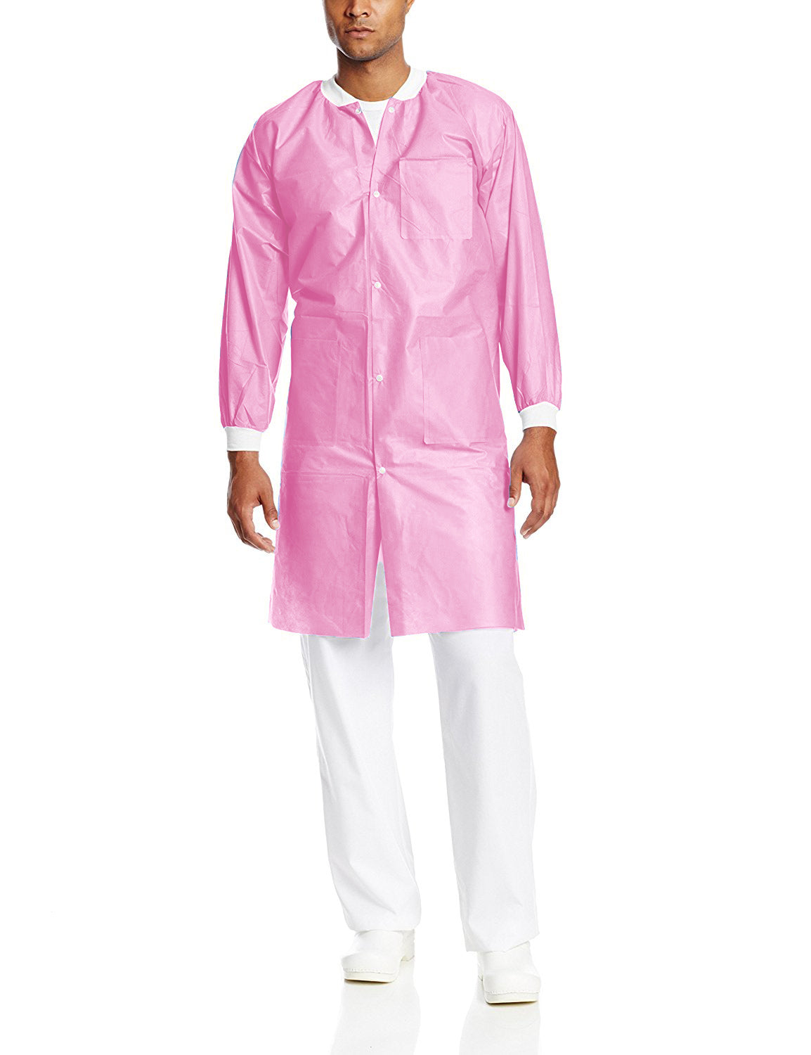 ValuMax Extra-Safe Lab Coats - Light Pink - Medium 10/Pk