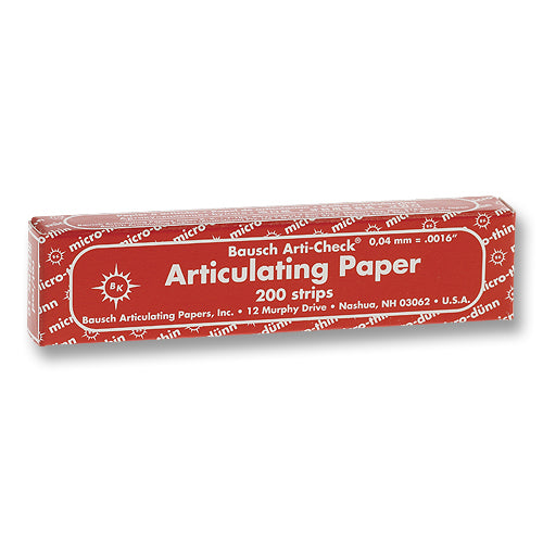 Bausch Articulating Paper Red X-Thin 200/Pk .0016" BK-10