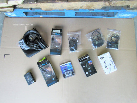Lot of Various Audio items, ATH-M50, earphones, etc -Over $150 Value! - See Photo