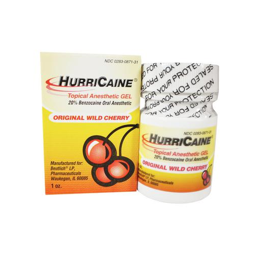 HurriCaine Topical - Gel, 1 oz. jar - Wild Cherry (Original)