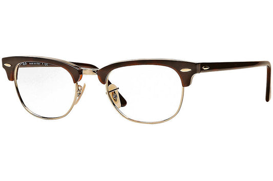 Ray-Ban RX5154 2372 Clubmaster Optics Eyeglasses, Tortoise Frame, Clear 49mm