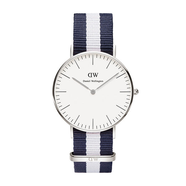 Daniel Wellington Men's 0101DW Classic Rose Gold-Tone Watch with Blue/White Striped Band