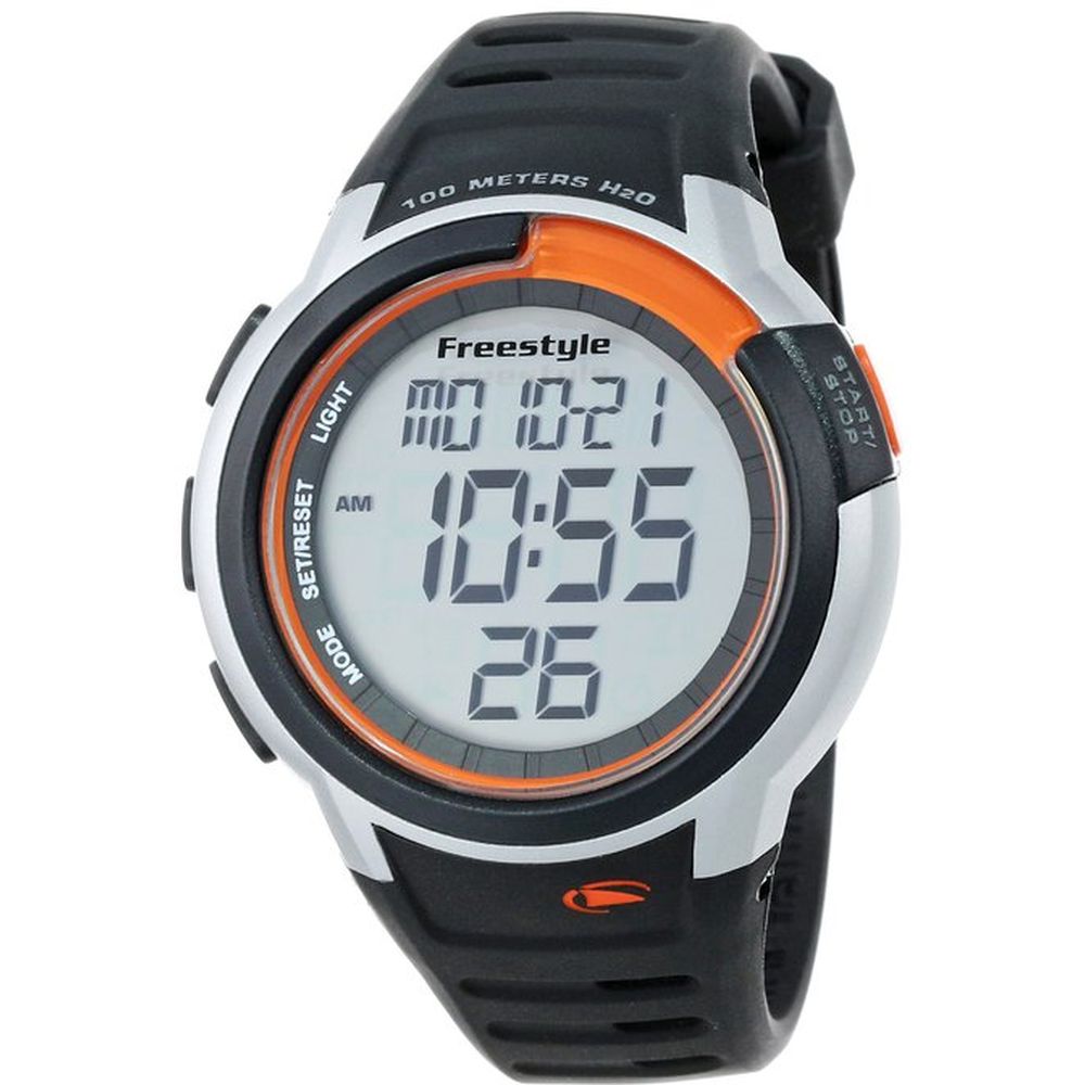 Freestyle Men's FS84899 Mariner Black/Orange Digital Watch, Black Silicone Band, Round 47mm Case