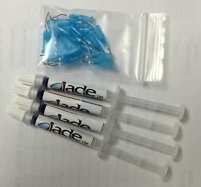 Jade Blue Etch Gel x 4 x 1.2ml Syringes,20 Prebent Applicator Tips