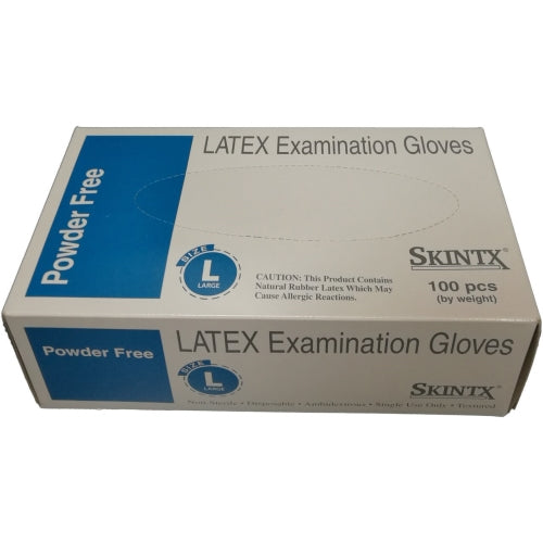 skintx fit latex exam powder free gloves lg