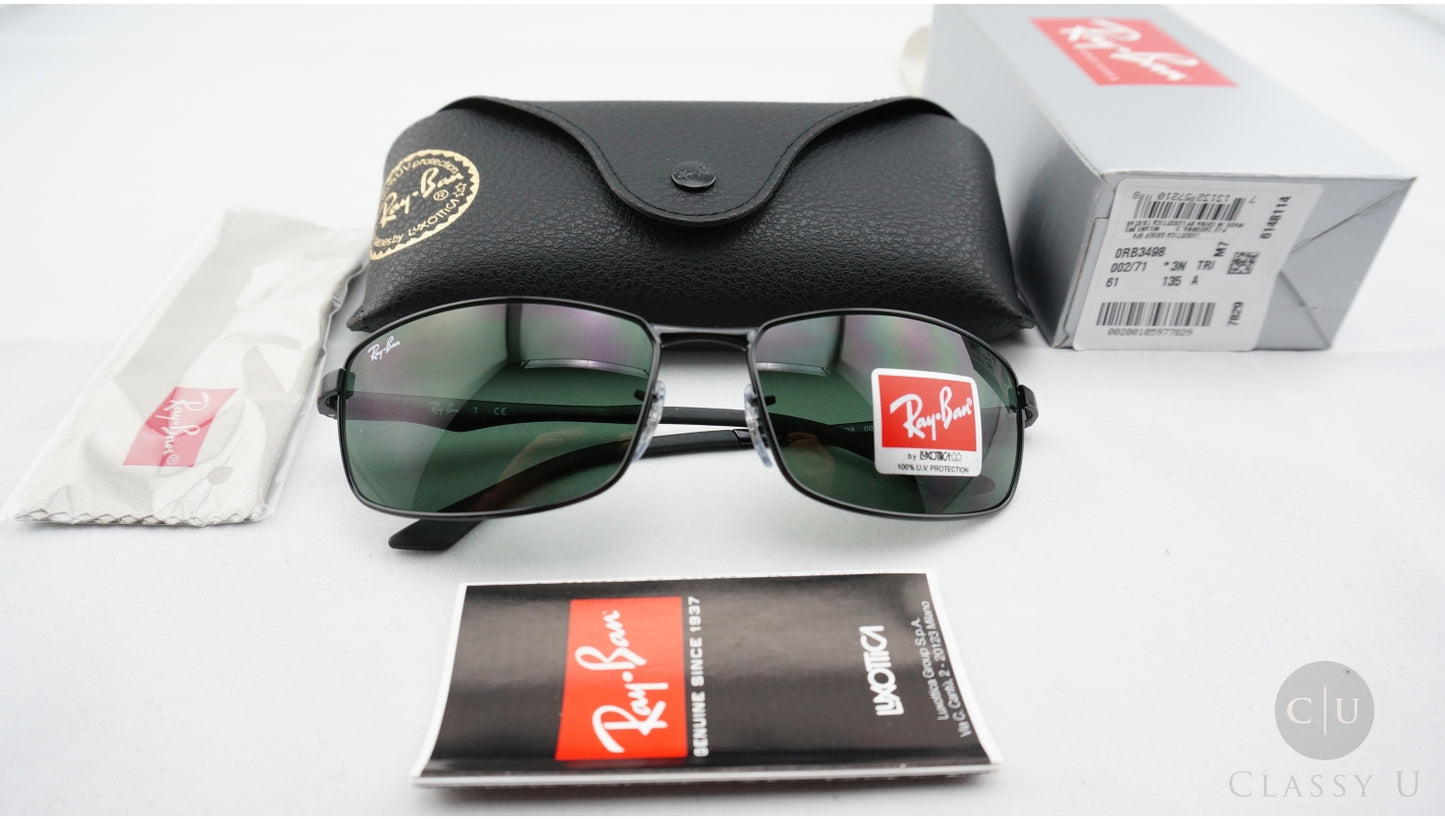 Ray-Ban RB3498 002/71 Polarized Rectangular Black