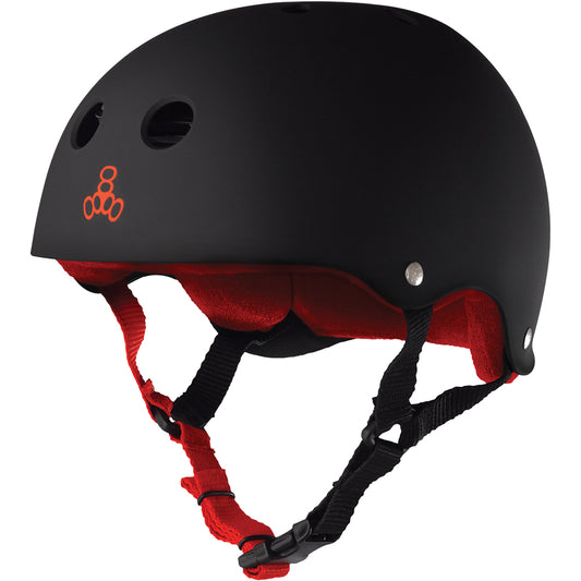 Triple 8 Brainsaver with Sweatsaver Liner Black Rubber Skate Helmet, 23 - 24 in (58 - 61 cm), X-Large