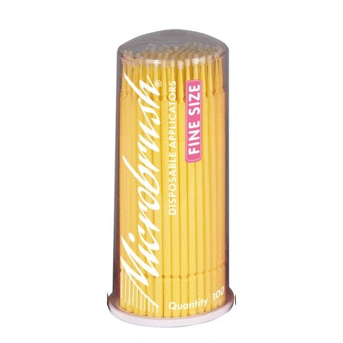 Microbrush Applicators Fine Yellow 100/Bx dmg